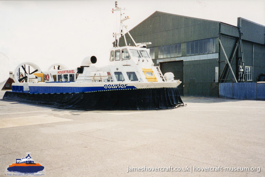 AP1-88 hovercraft with Hovertravel -  (credit: The <a href='http://www.hovercraft-museum.org/' target='_blank'>Hovercraft Museum Trust</a>).